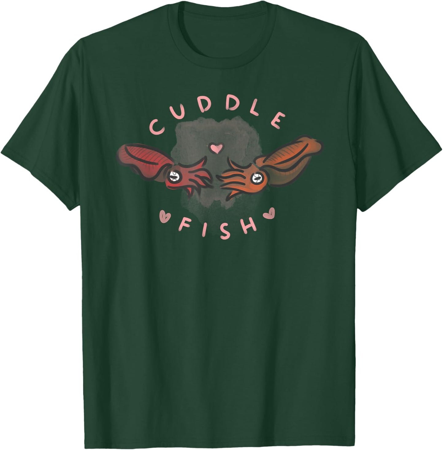 Cuddle Fish love heart cartoon word pun cuttlefish T-Shirt - T-Shirt | Forest