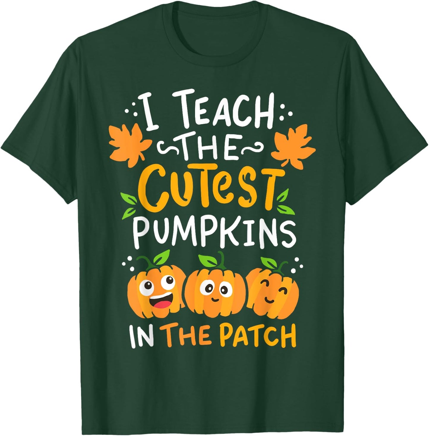Teacher Halloween Pre-K Teacher Kindergarten Cutest Pumpkins Men Women Girls Kids T-Shirt - T-Shirt | Forest