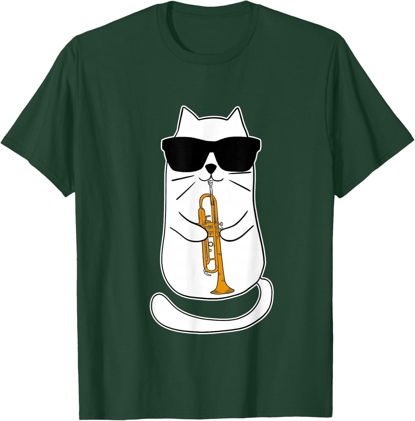 Trumpet Cat Funny Trumpet Player T-Shirt - T-Shirt | Forest