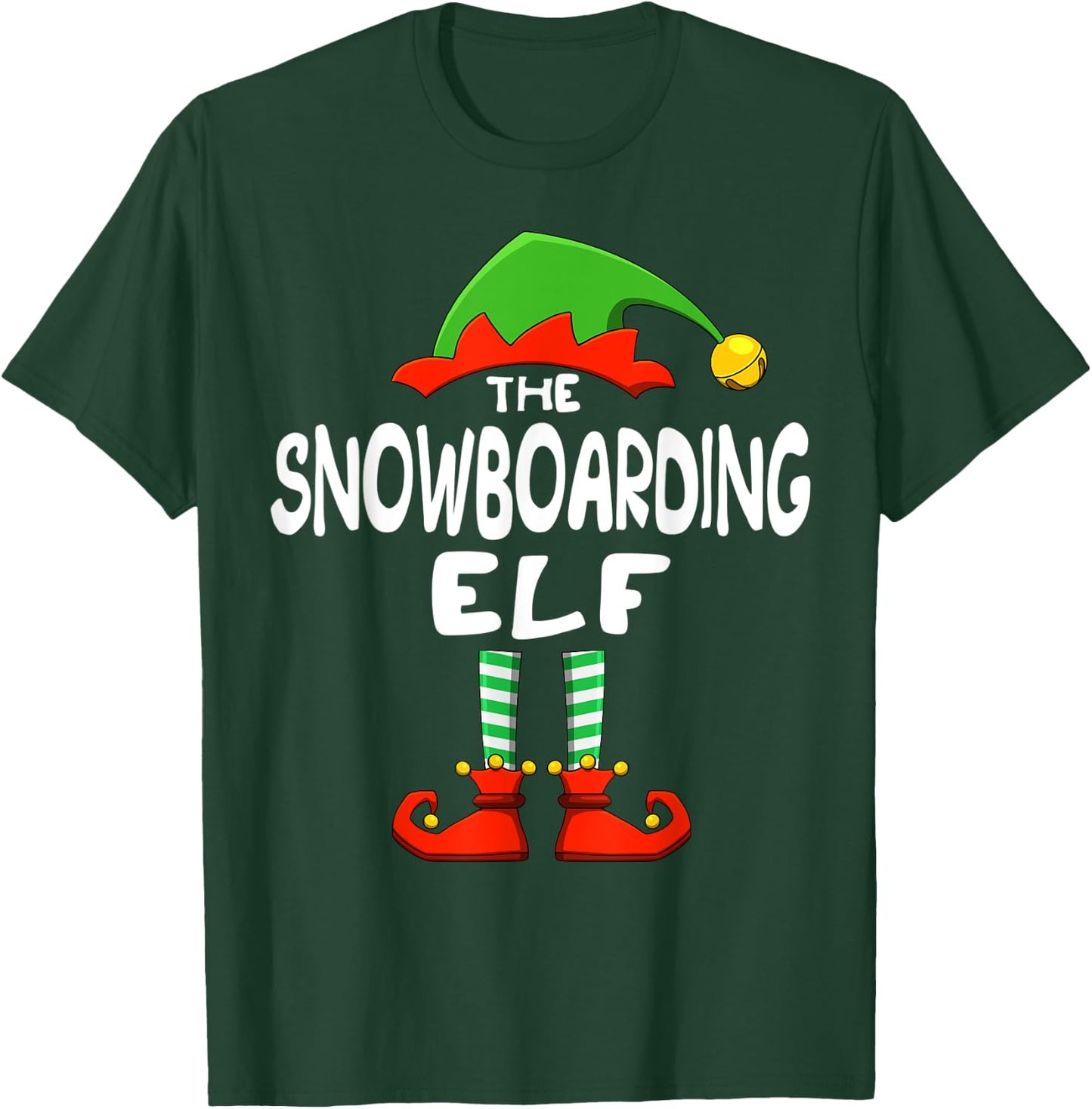 The Snowboarding Elf Funny Matching Family Christmas T-Shirt - T-Shirt | Forest