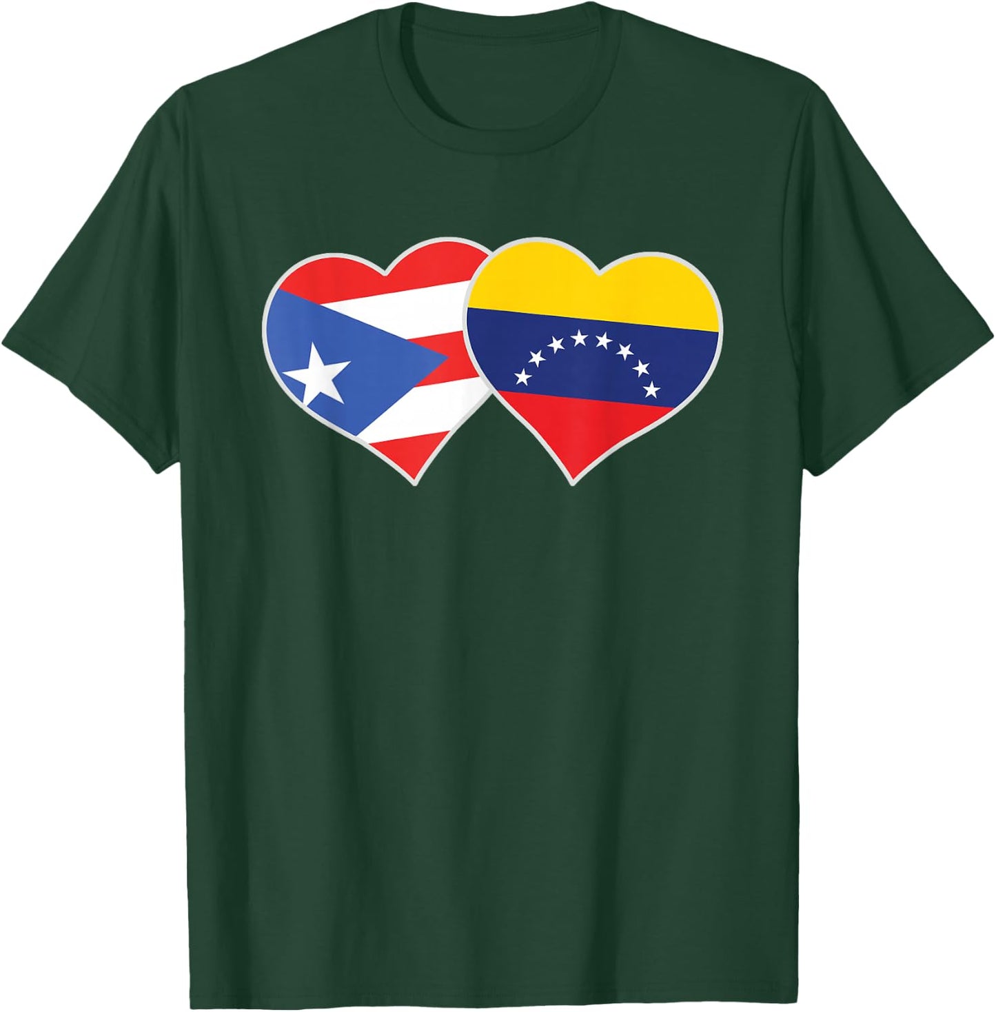 Puerto Rico Venezuela Flag Heart Puerto Rican Venezuelan T-Shirt - T-Shirt | Forest