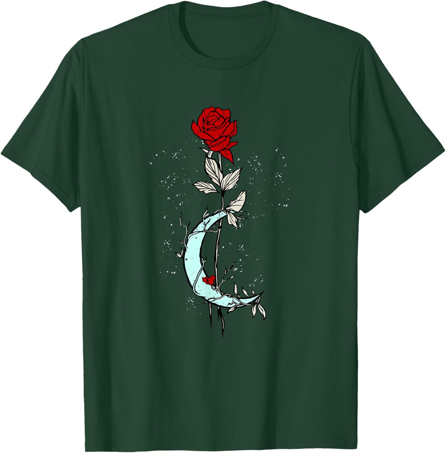 Rose Flower Moon Magical Gothic Goth T-Shirt - T-Shirt | Forest