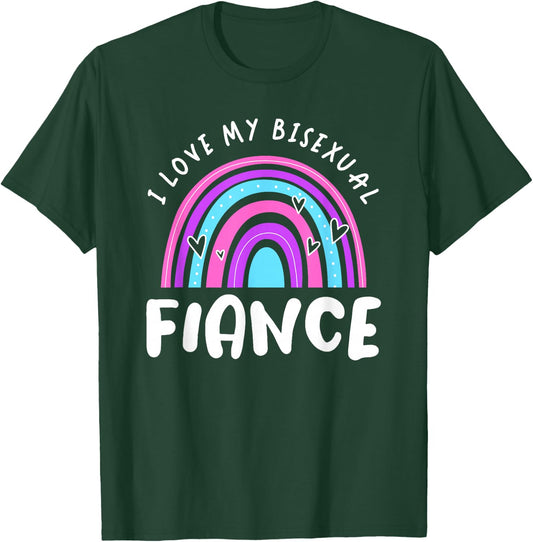 Bisexual Pride Flag Bi Flag I Love My Bisexual Fiance T-Shirt - T-Shirt | Forest