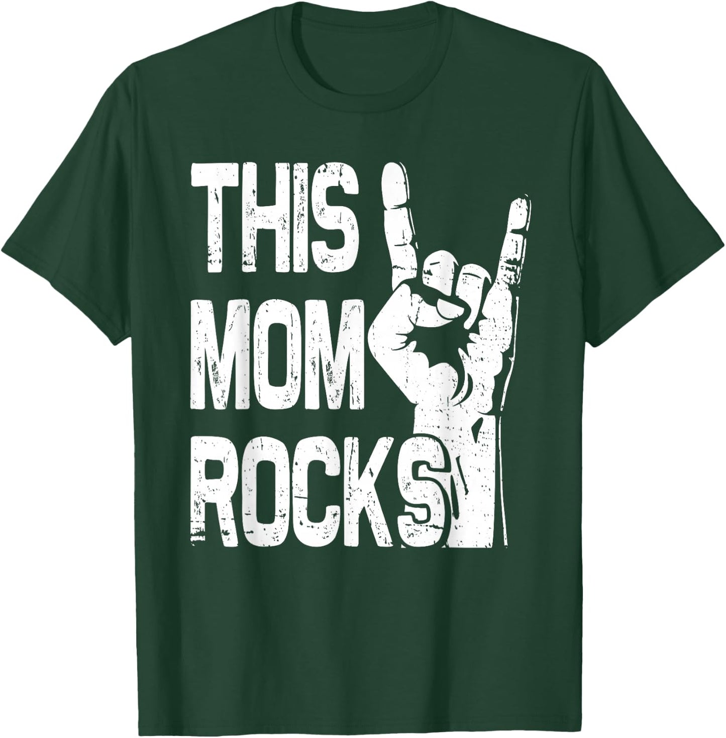 Funny This Mom Rocks Rock n Roll Metal Grunge Mother's Day T-Shirt - T-Shirt | Forest
