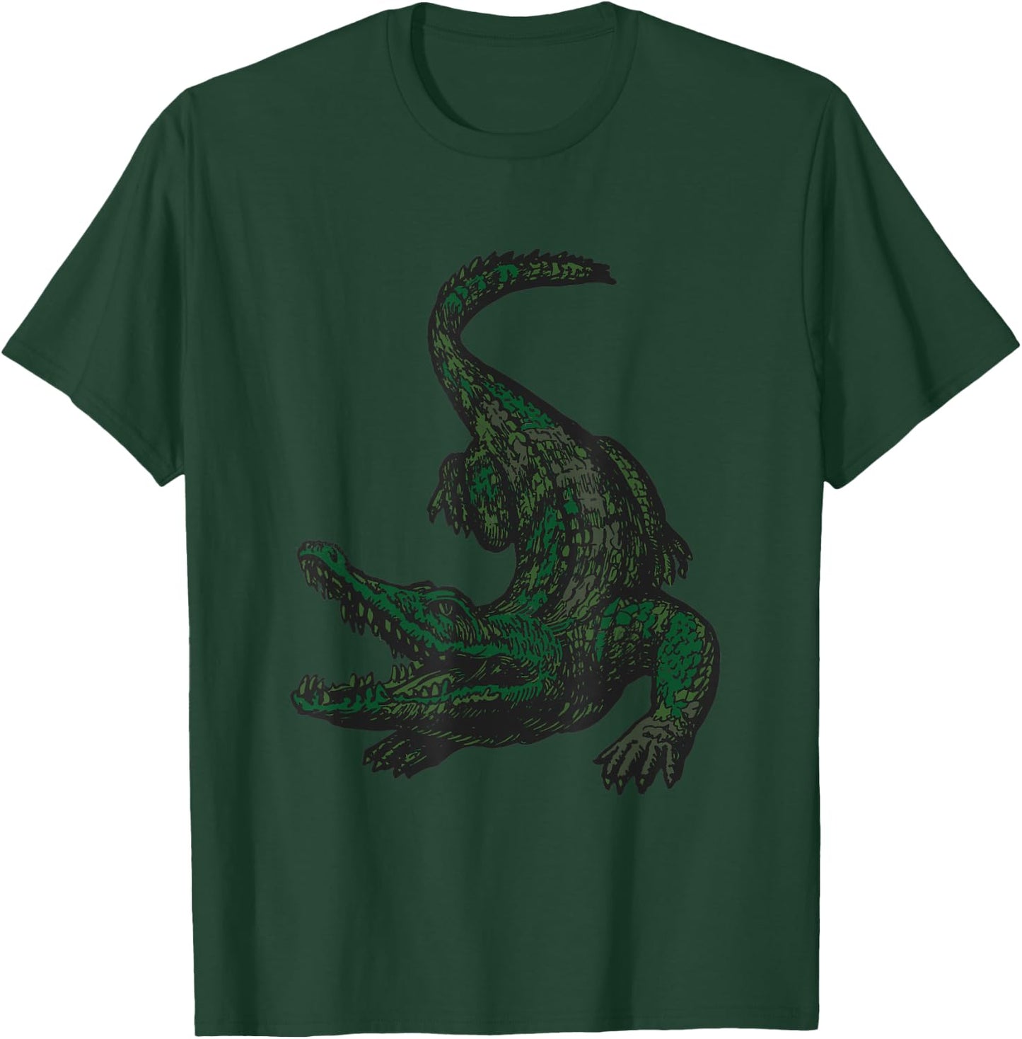 Military Alligator Camo Crocodile Veteran T-Shirt - T-Shirt | Forest