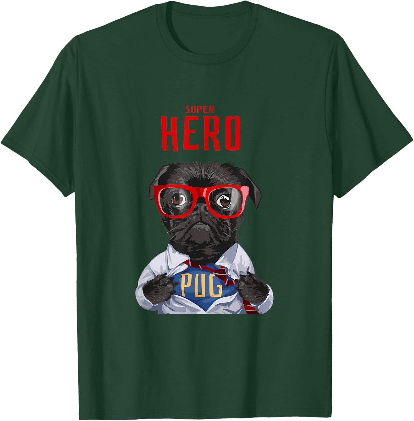 Super Hero Pug T-Shirt - T-Shirt | Forest