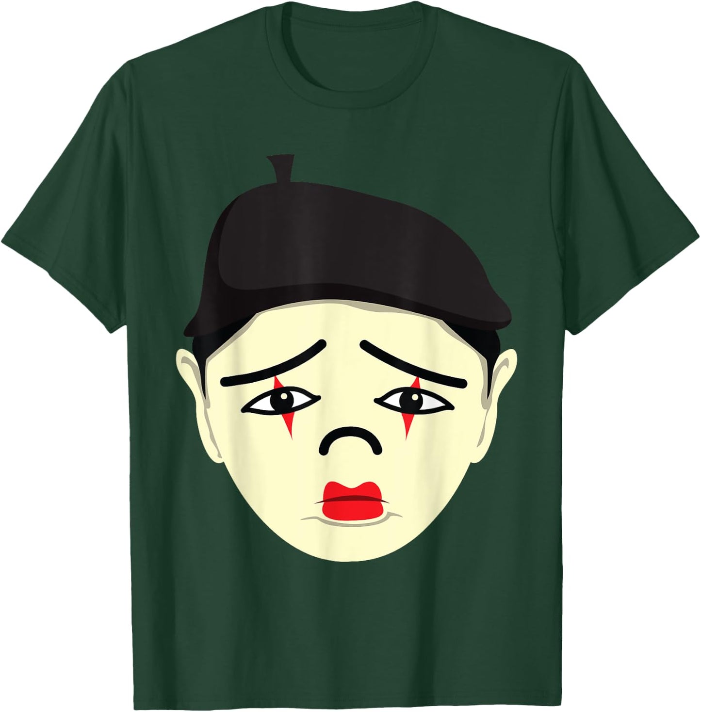 Mime Face Lazy DIY Halloween Costume Funny Clown T-Shirt - T-Shirt | Forest