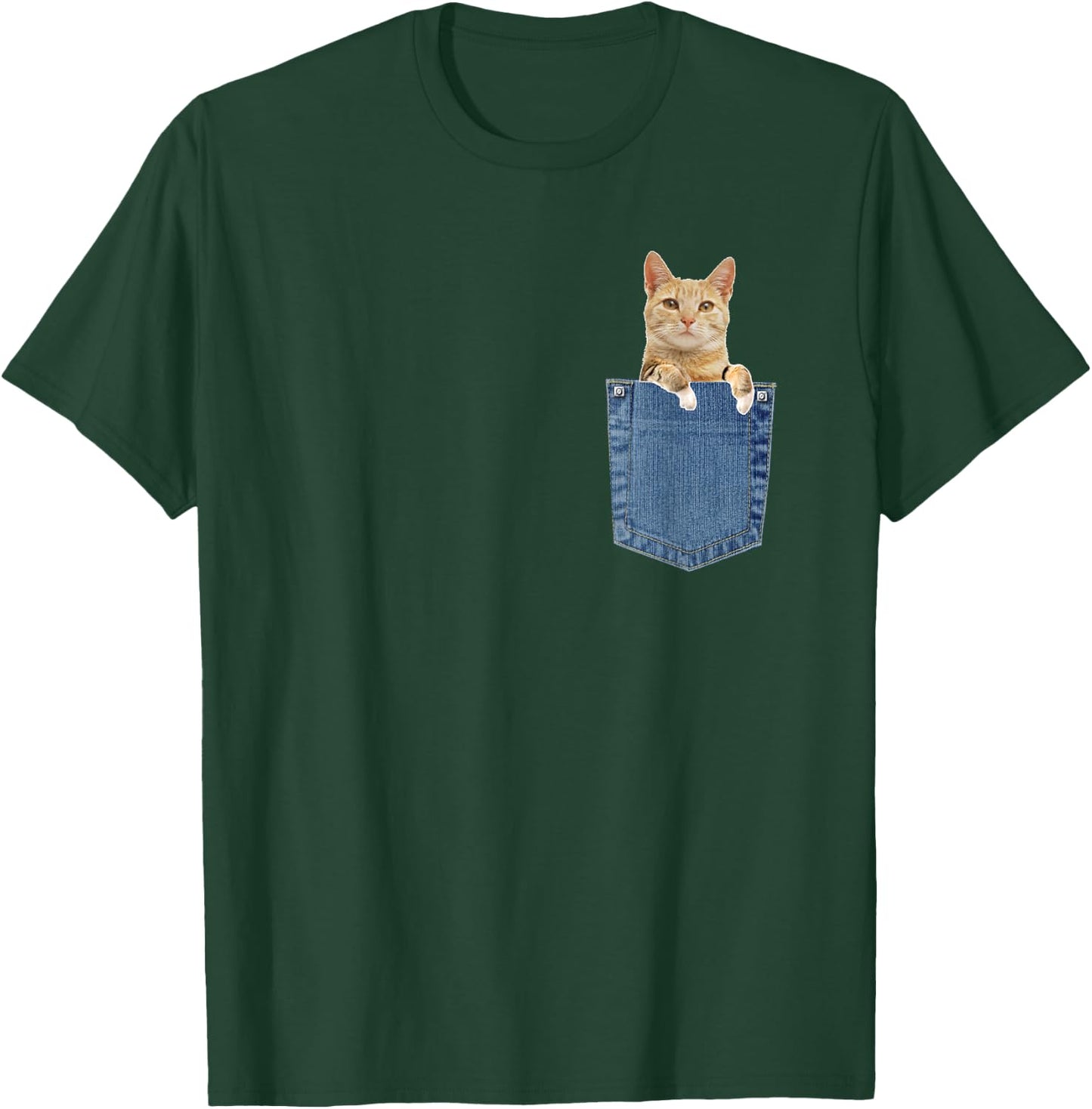 Cat in Pocket Shirt T-Shirt - T-Shirt | Forest