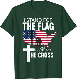 I Stand For Our Flag I Kneel For The Cross T-Shirt - T-Shirt | Forest