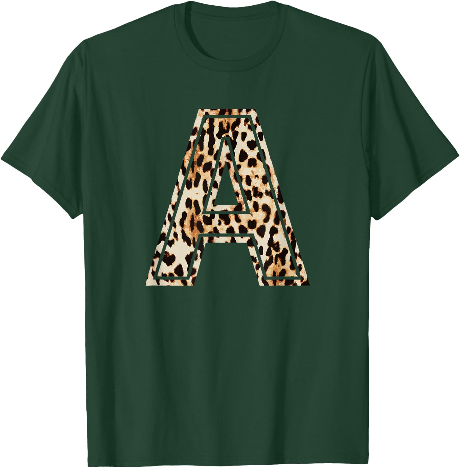 Awesome Letter A Initial Name Leopard Cheetah Print Small T-Shirt - T-Shirt | Forest