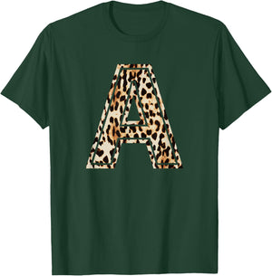 Awesome Letter A Initial Name Leopard Cheetah Print Small T-Shirt - T-Shirt | Forest
