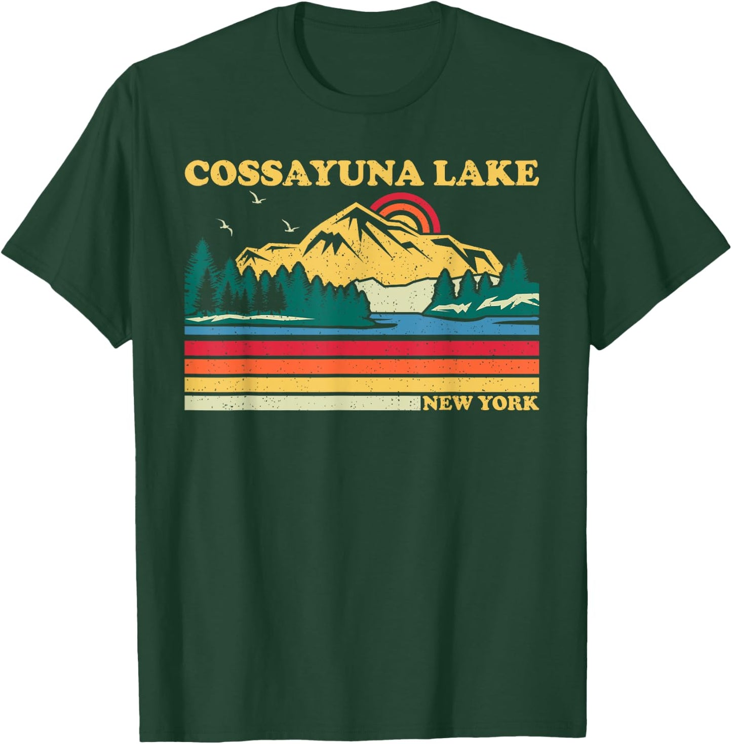 Vintage Retro Family Vacation New York Cossayuna Lake T-Shirt - T-Shirt | Forest