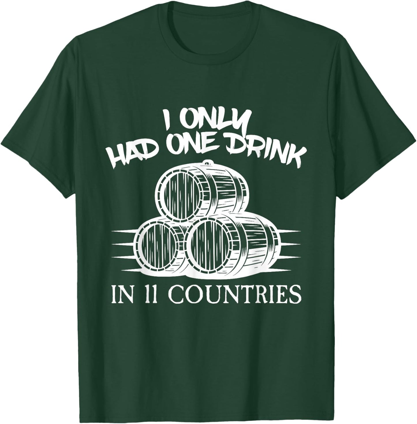 Drinking Around the World Adult Vacation Showcase 11 Country T-Shirt - T-Shirt | Forest