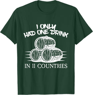 Drinking Around the World Adult Vacation Showcase 11 Country T-Shirt - T-Shirt | Forest