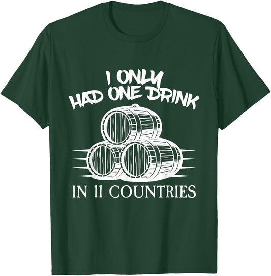 Drinking Around the World Adult Vacation Showcase 11 Country T-Shirt - T-Shirt | Forest