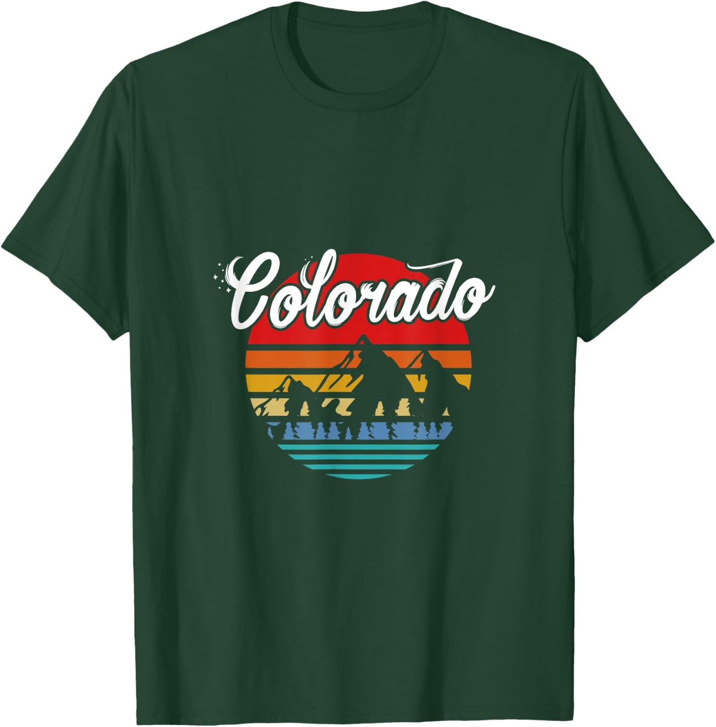 Colorado State Mountain Outdoor Vacation Retro T-Shirt - T-Shirt | Forest