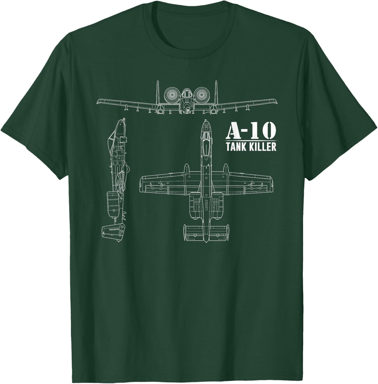 A-10 Warthog Tank Killer Air Force Thunderbolt T-Shirt - T-Shirt | Forest