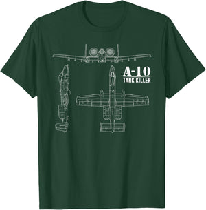 A-10 Warthog Tank Killer Air Force Thunderbolt T-Shirt - T-Shirt | Forest