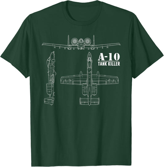 A-10 Warthog Tank Killer Air Force Thunderbolt T-Shirt - T-Shirt | Forest
