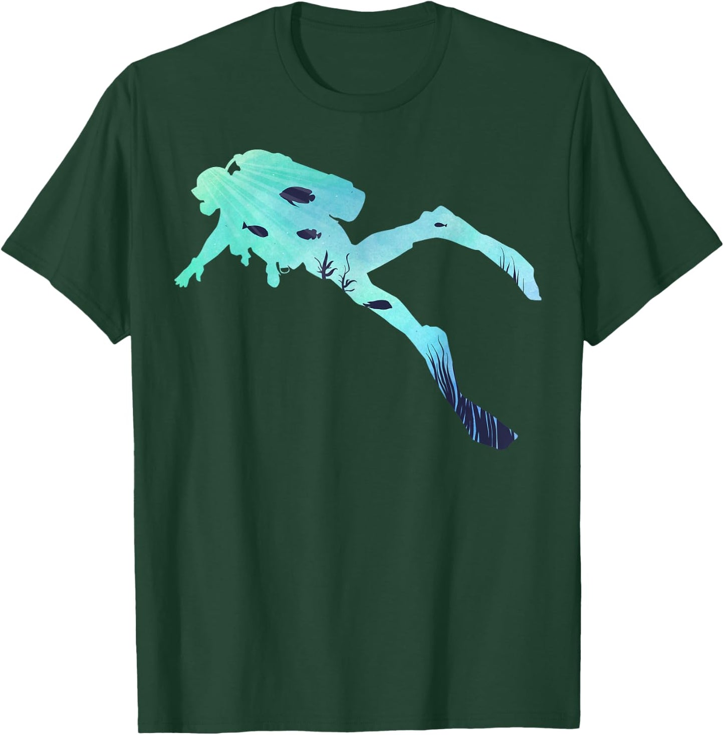 Scuba Diving | Diving Under Water Gifts | Scuba Diver T-Shirt - T-Shirt | Forest