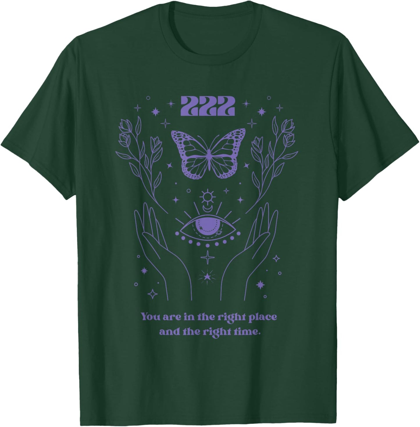 222 Angel Number Shirt Angel Aesthetic Angel Core Butterfly T-Shirt - T-Shirt | Forest