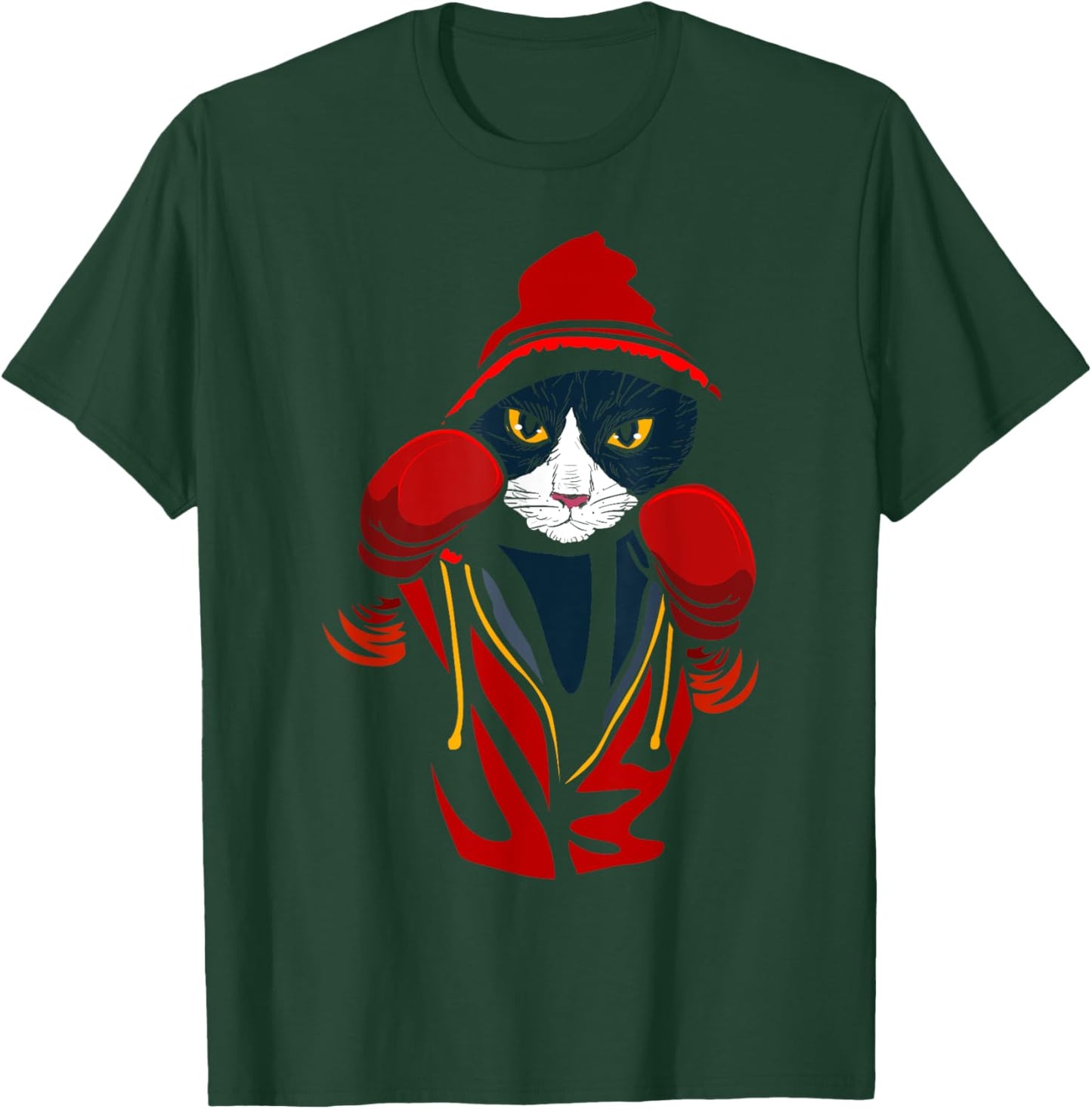 Cat Boxing | Creative Animal Lovers Cool Boxer Gift Men Women Kids T-Shirt - T-Shirt | Forest