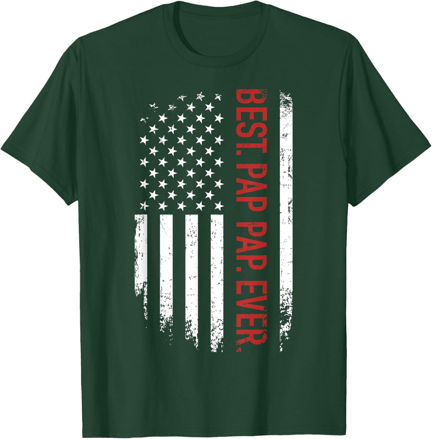Best pap pap ever with us american flag for father's day T-Shirt - T-Shirt | Forest