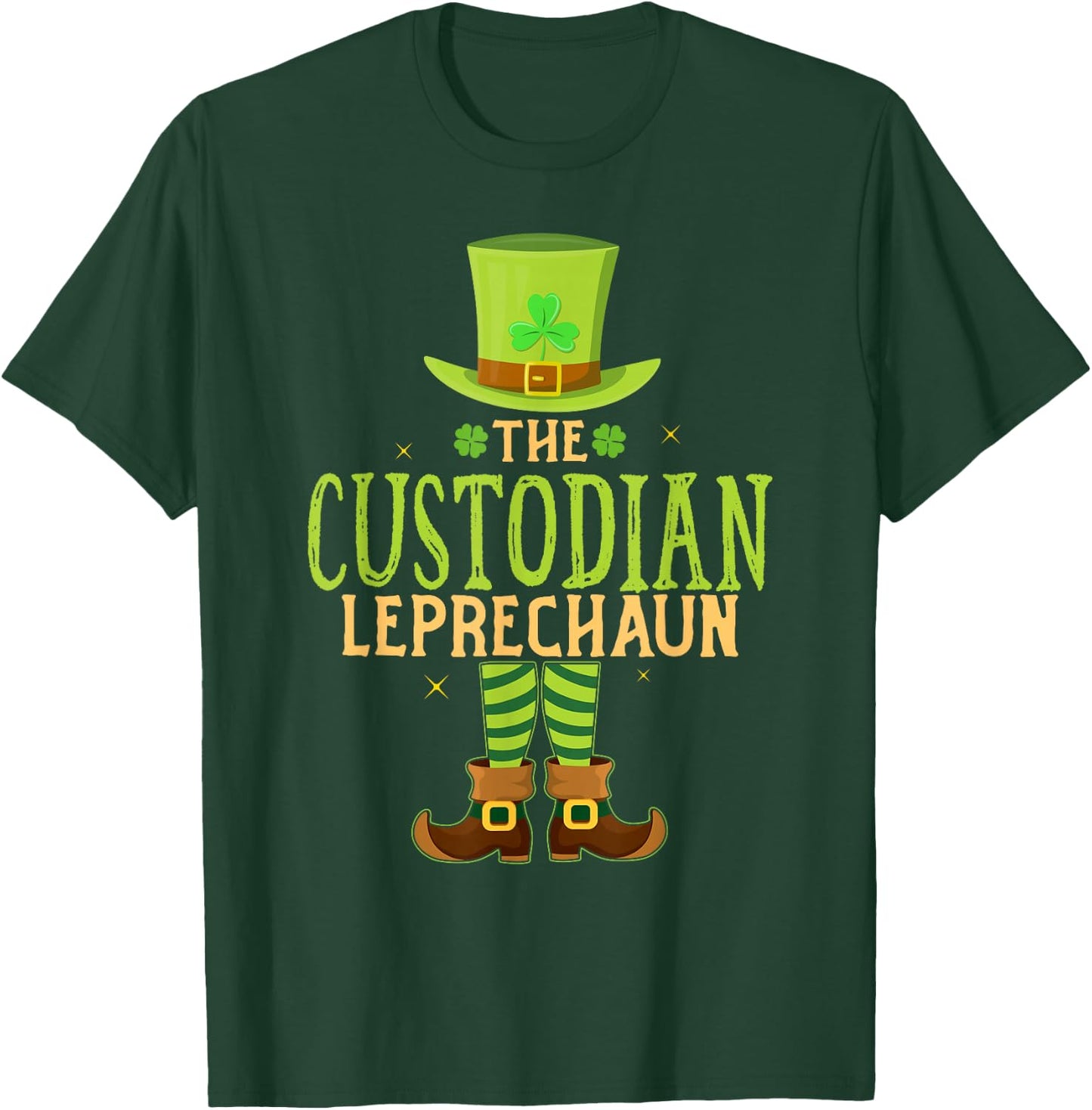 The Custodian Leprechaun Funny Matching St Patricks Day T-Shirt - T-Shirt | Forest