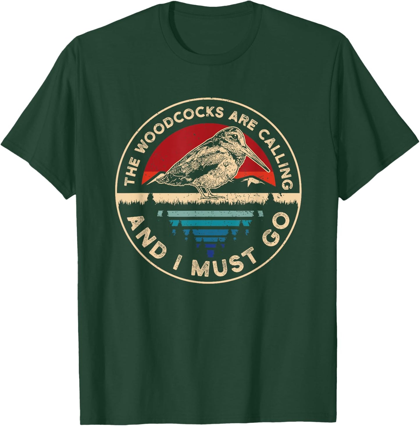 Hunting Woodcock bird- Retro funny phone calls Hunter T-Shirt - T-Shirt | Forest