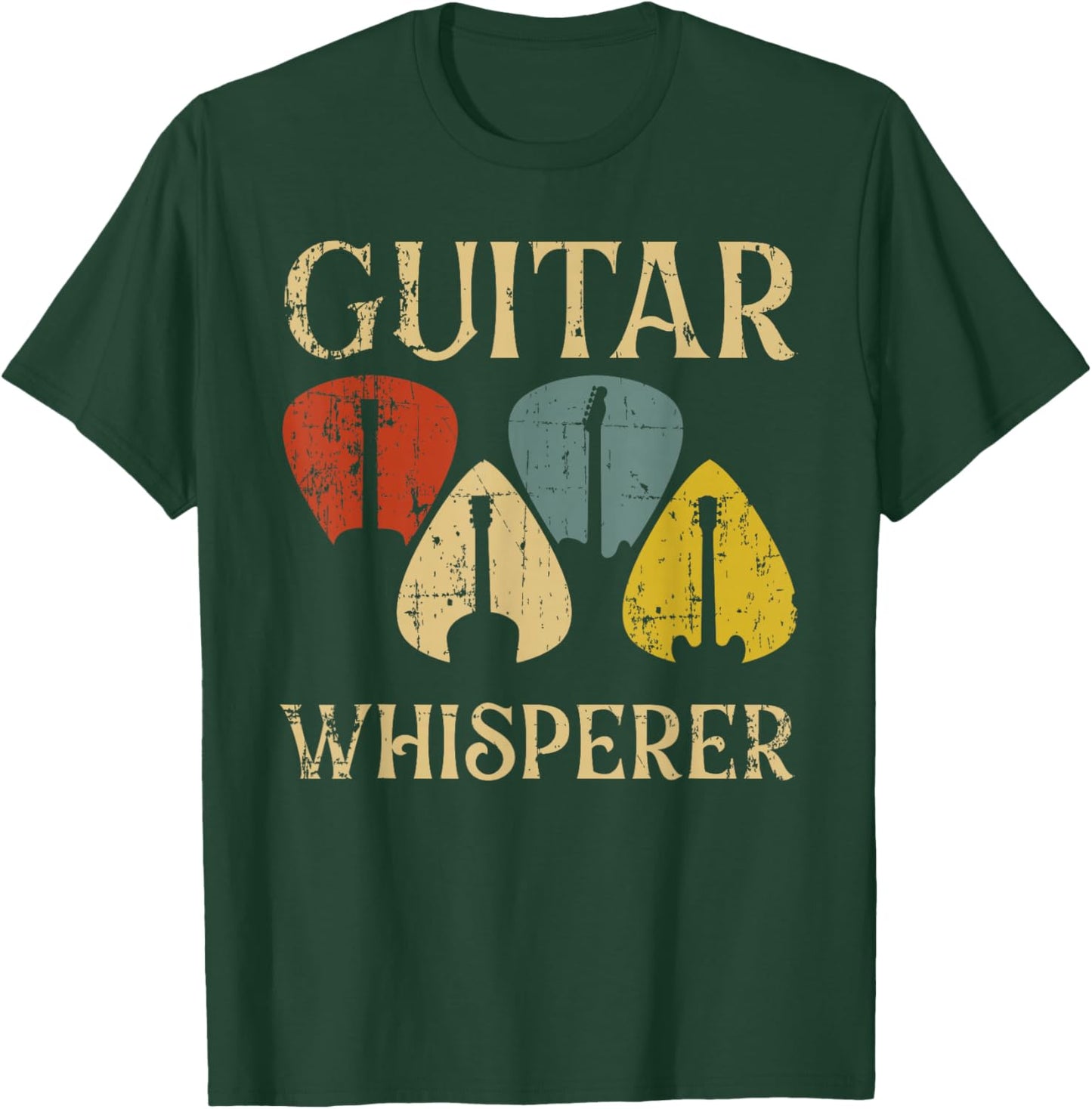 Guitars Whisperer Funny Guitarist Music Lover Gift Men Women T-Shirt - T-Shirt | Forest