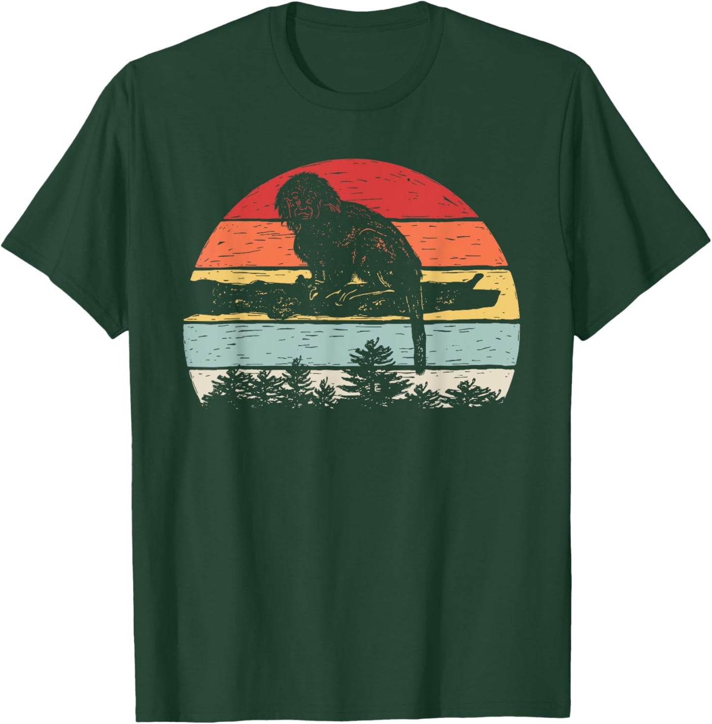 Vintage Retro Cotton Top Tamarin Monkey T-Shirt - T-Shirt | Forest
