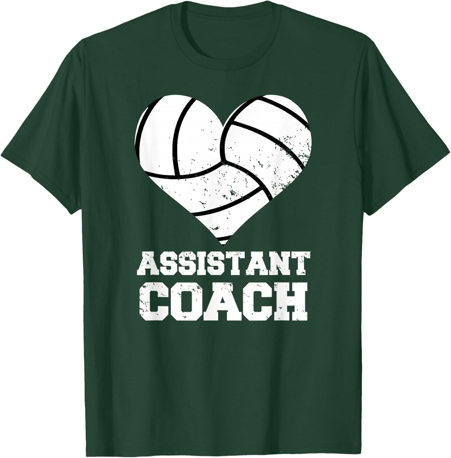 Assistant Volleyball Coach Heart Funny Assistant Coach T-Shirt - T-Shirt | Forest
