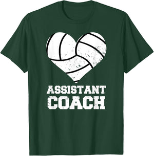 Assistant Volleyball Coach Heart Funny Assistant Coach T-Shirt - T-Shirt | Forest
