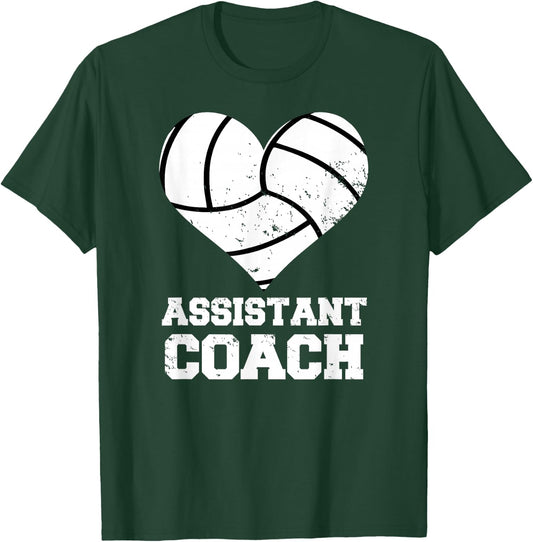 Assistant Volleyball Coach Heart Funny Assistant Coach T-Shirt - T-Shirt | Forest
