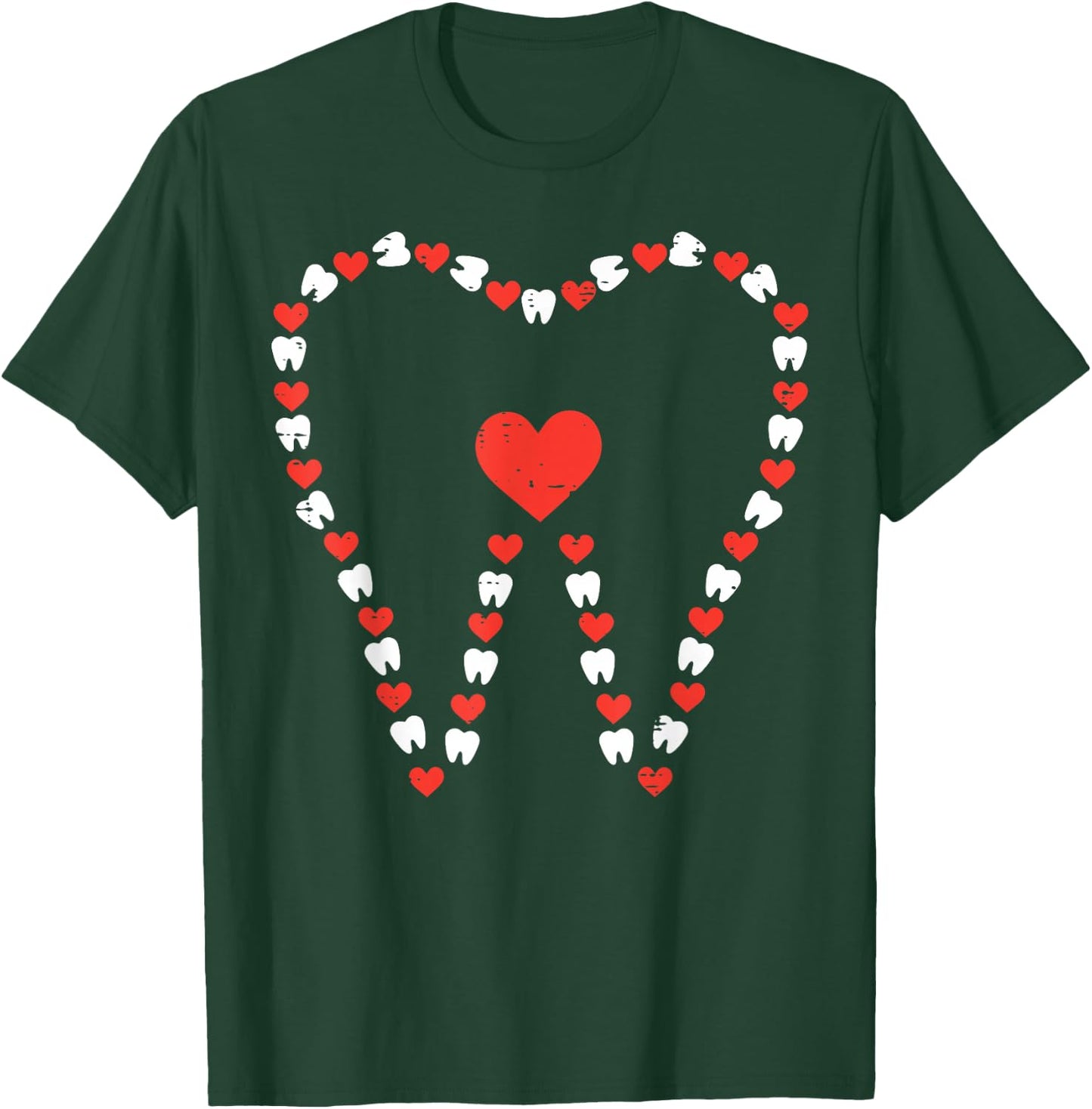 Valentines Day Tooth Heart Cute Teeth Dental Dentist Women T-Shirt - T-Shirt | Forest