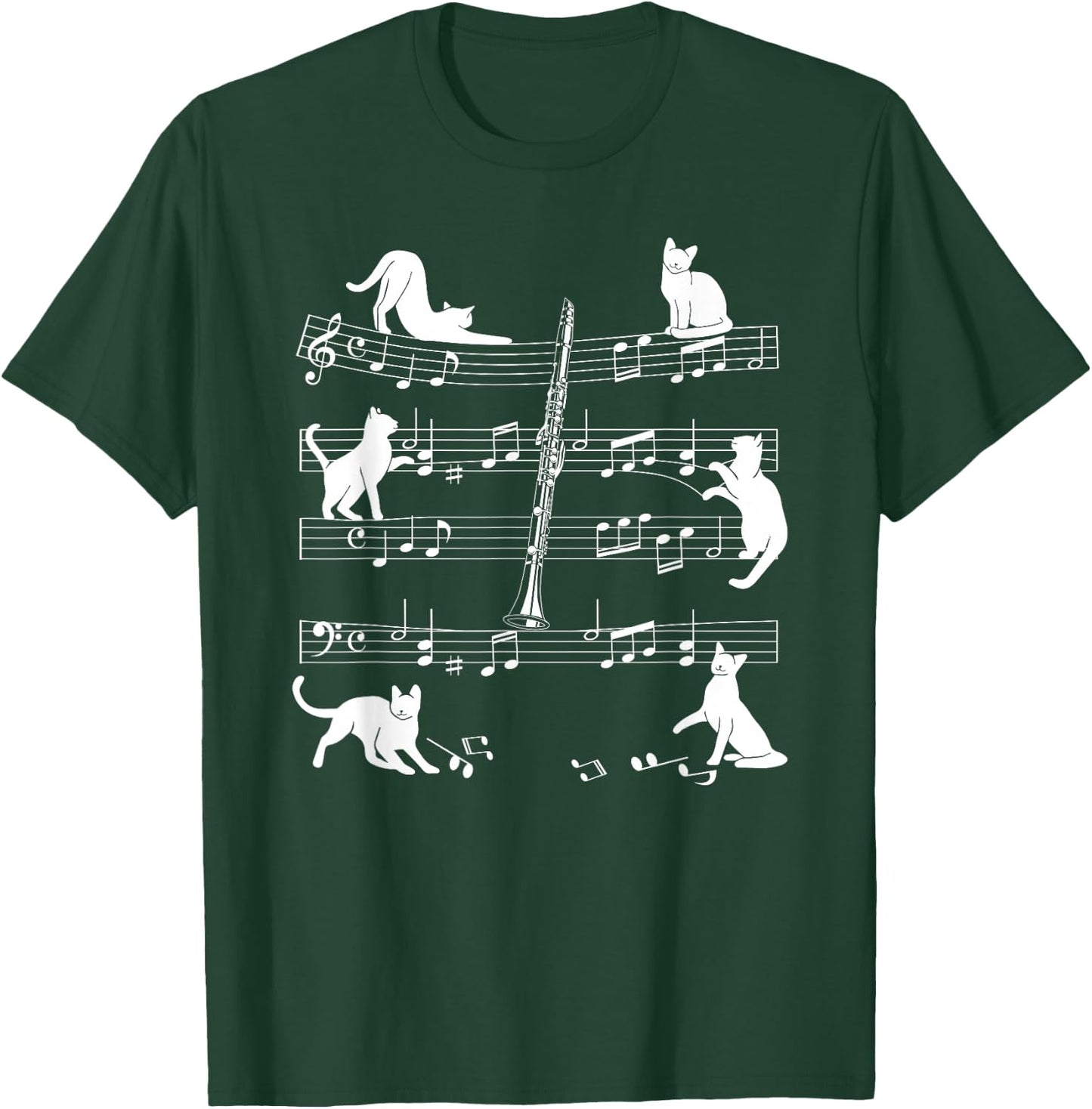 Clarinetist Cats for Cat Loving Clarinet Player T-Shirt - T-Shirt | Forest