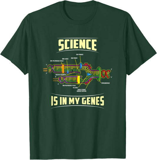 Science Is In My Genes - DNA Bio Teacher Nerd Funny Science T-Shirt - T-Shirt | Forest