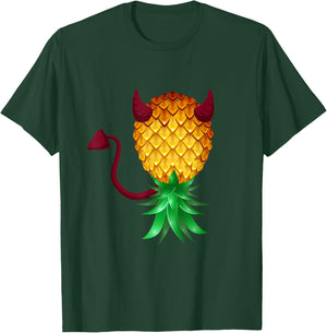 Swinger Upside Down Bad Pineapple Devil Horn T-Shirt - T-Shirt | Forest