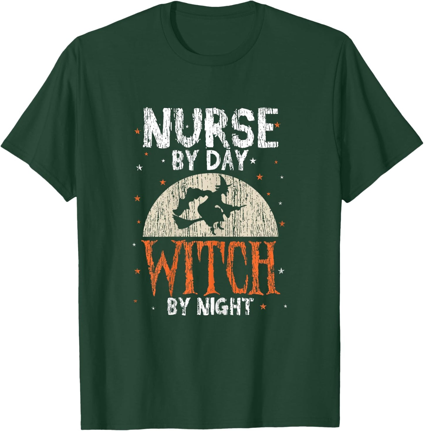 Nurse By Day Witch By Night Halloween Party Outfit T-Shirt - T-Shirt | Forest