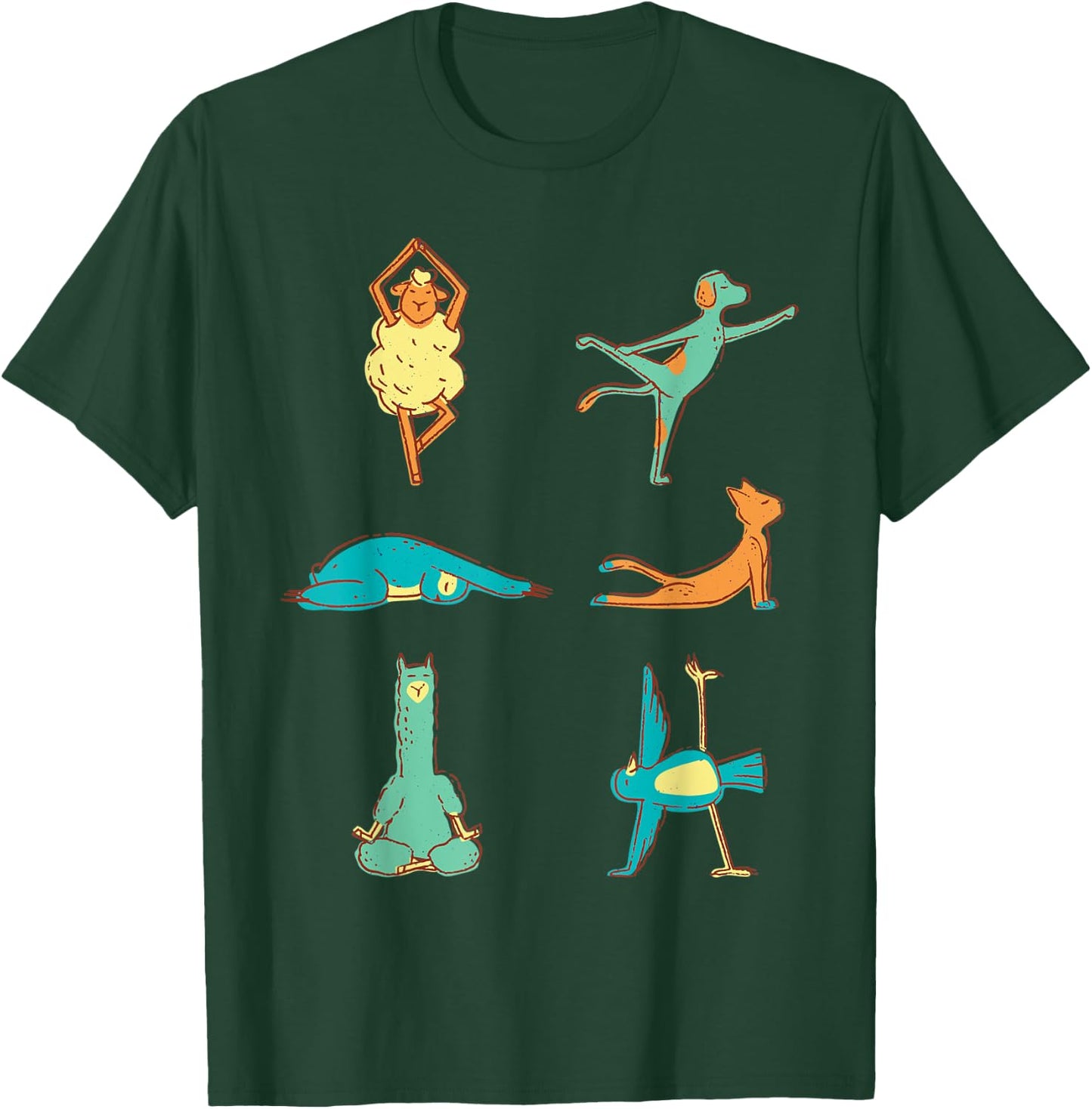 Various animals doing yoga. T-Shirt - T-Shirt | Forest