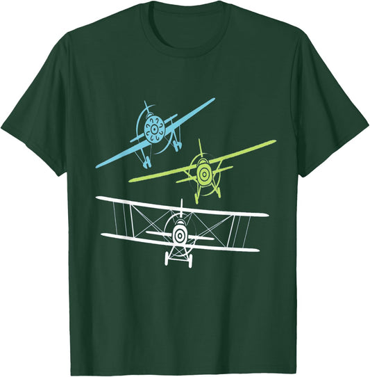 Airplane shirt, pilot shirt, pilot aviation, kids pilot T-Shirt - T-Shirt | Forest