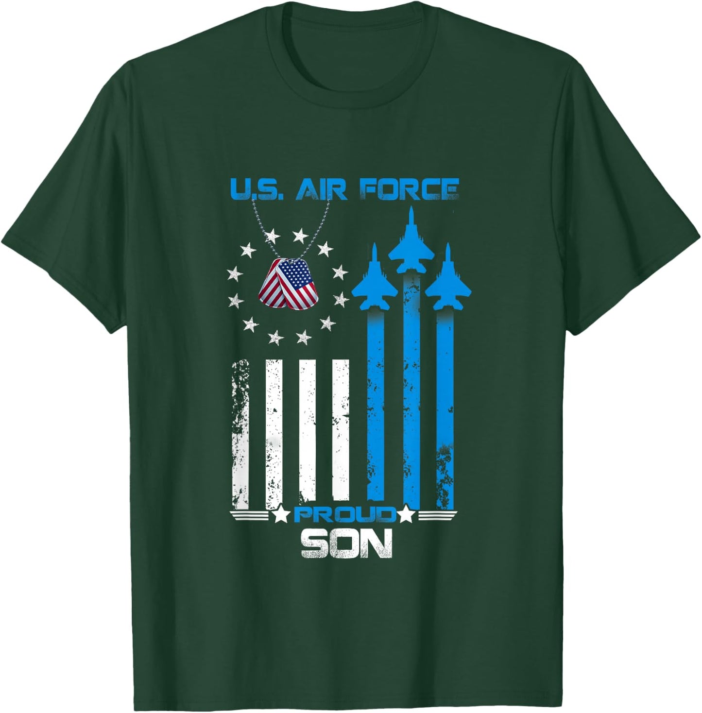Veterans Day Gift USAF Veteran's Son, Proud Son US Air Force T-Shirt - T-Shirt | Forest