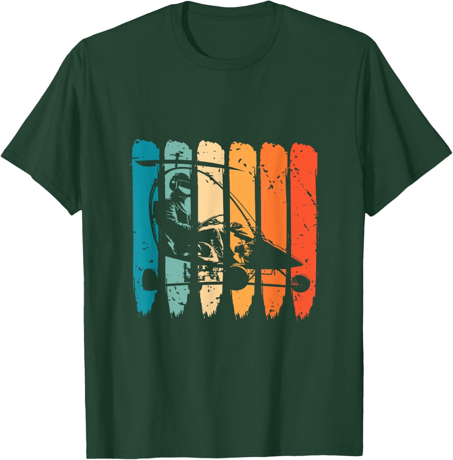 Gyrocopter Retro Vintage Gyrocopter Pilot Gyroplane Autogyro T-Shirt - T-Shirt | Forest