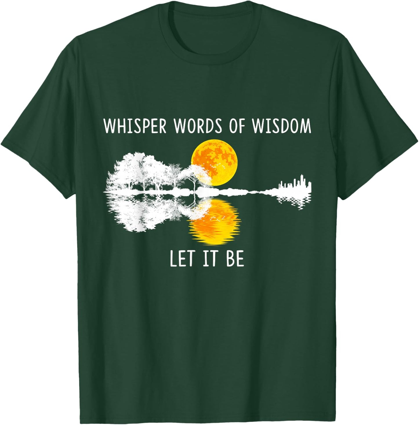 Whisper Words Of Wisdom Let It-Be Guitar Lake Shadow T-Shirt - T-Shirt | Forest
