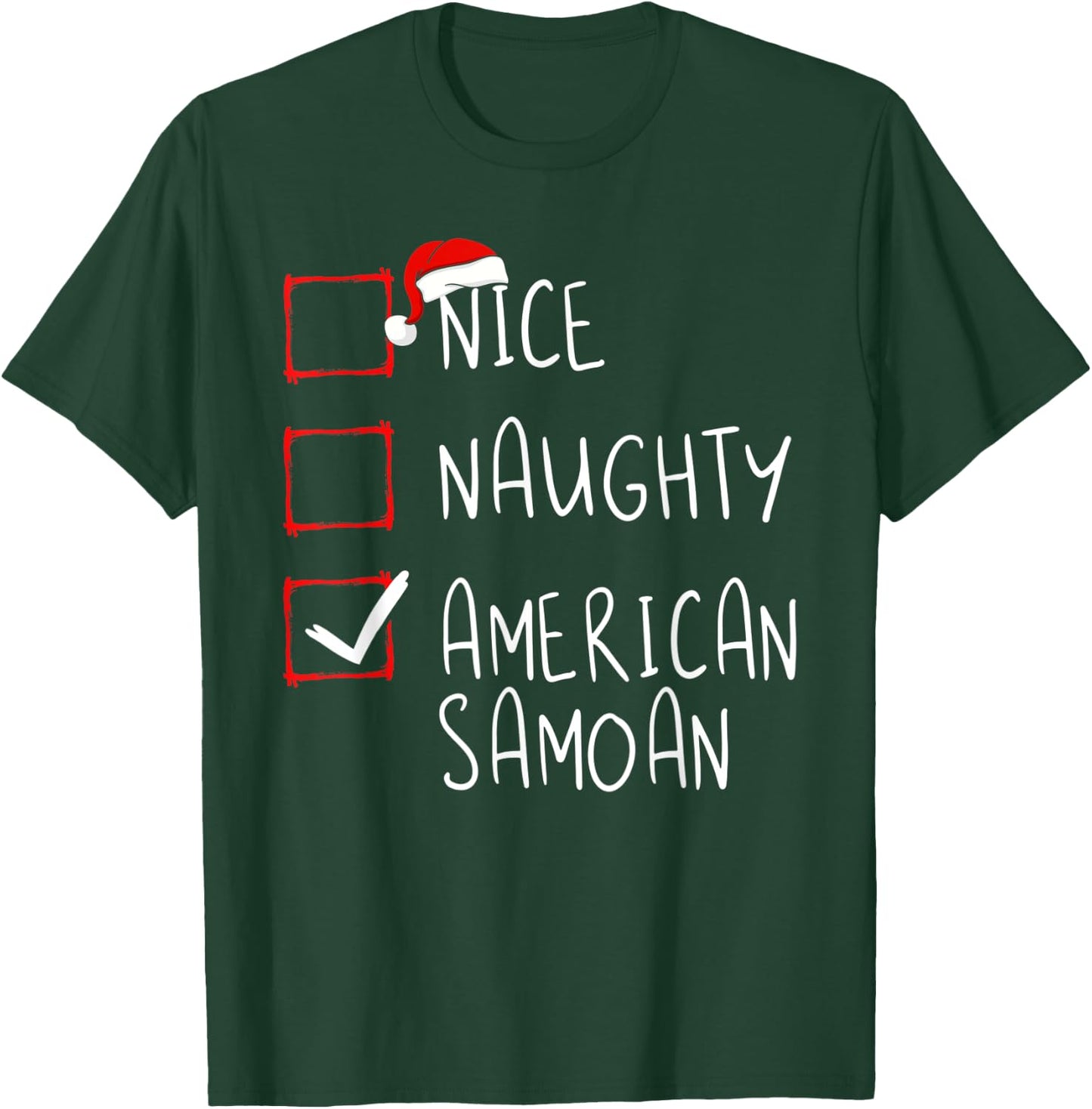 Nice Naughty American Samoan Christmas American Samoa T-Shirt - T-Shirt | Forest