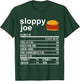 Funny Thanksgiving Food Apparel, Sloppy Joe Nutrition Facts T-Shirt - T-Shirt | Forest