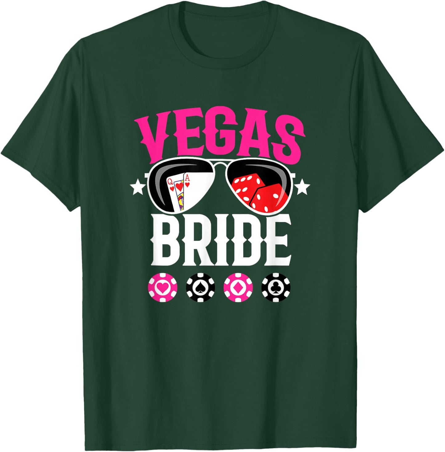 Vegas Wedding Bride - Married in Vegas - Bride Squad T-Shirt - T-Shirt | Forest