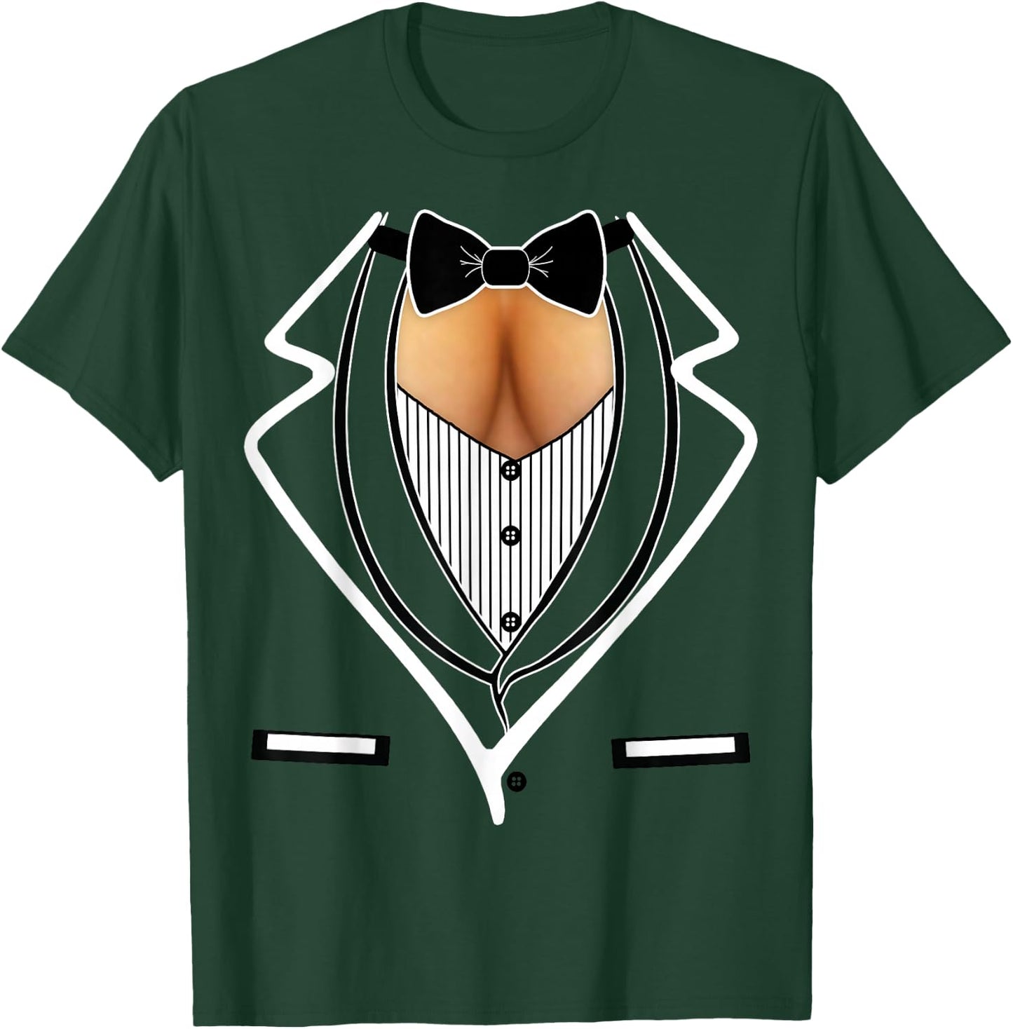 Ladies Cleavage Tuxedo Halloween Costume Party Mardi Gras T-Shirt - T-Shirt | Forest