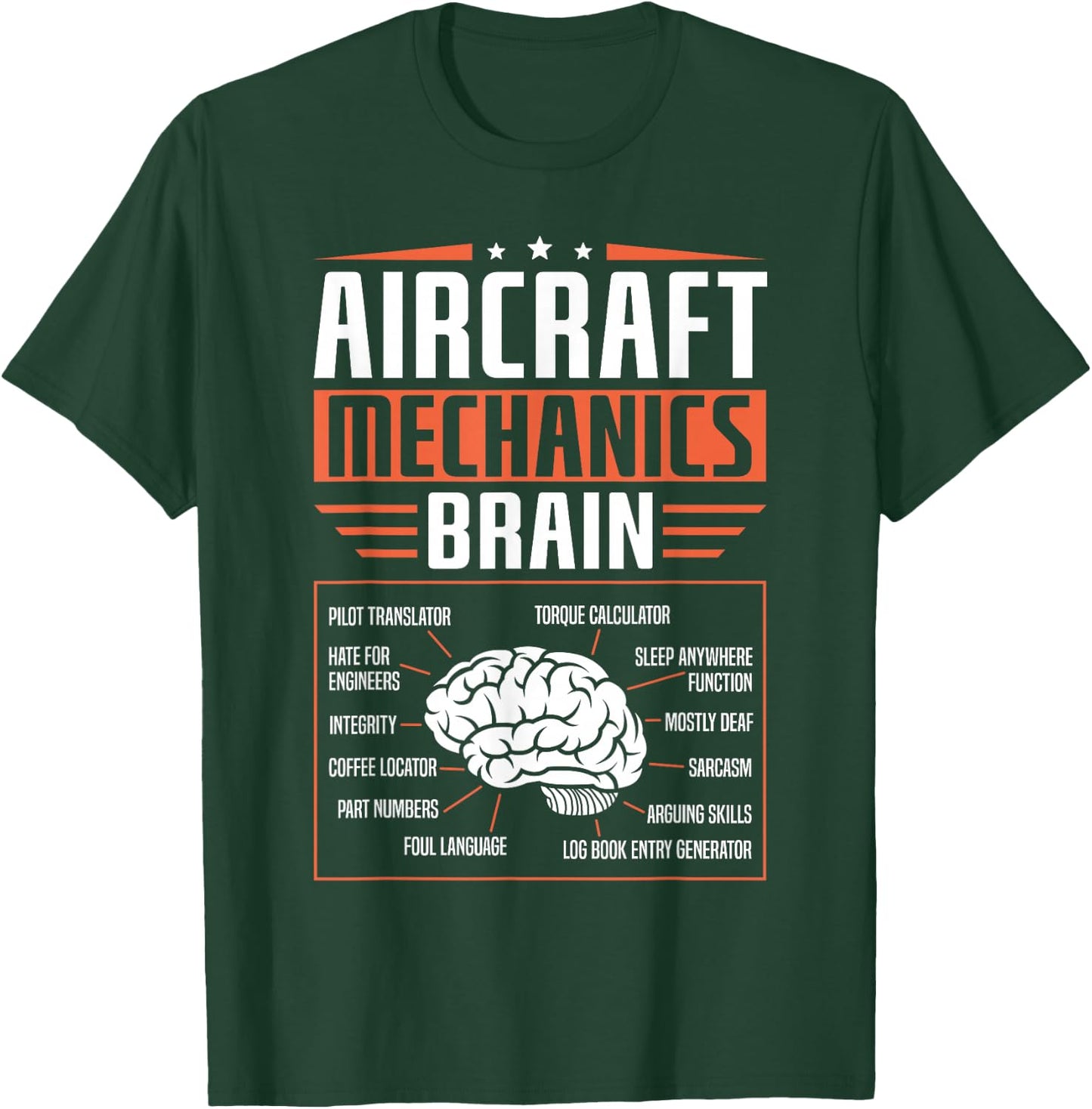 Aircraft Mechanics Brain Mechanic T-Shirt - T-Shirt | Forest