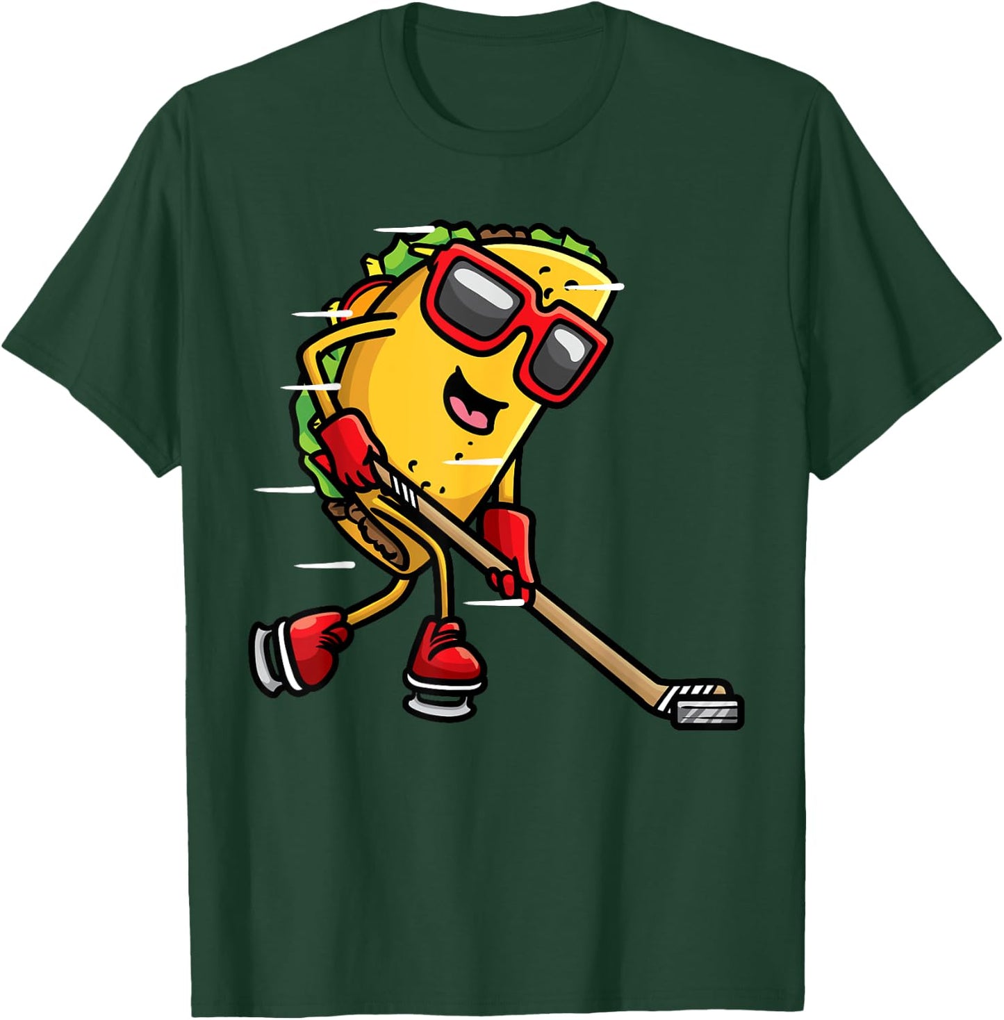 Taco Playing Ice Hockey Player Mexican Food Cinco De Mayo T-Shirt - T-Shirt | Forest